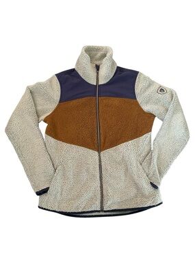 KÜHL Sherpa Fleece Jacket Medium Full Zip Colorblock Outdoor Hiking Cozy Teddy